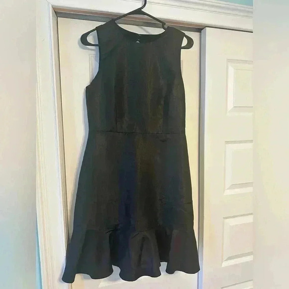 J. Crew Dresses & Skirts - J Crew Black Ruffle Hem Open Back Sheath Taffeta Dress $148 Party Cocktail Sz 6